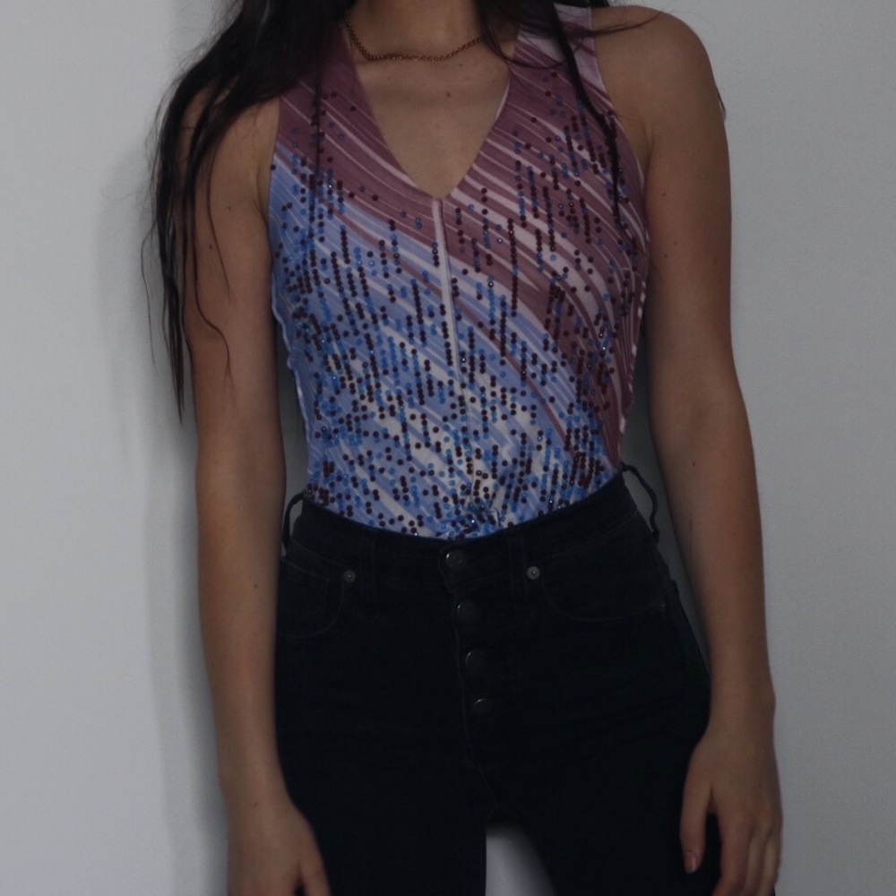 vintage multicolored shirt with beading